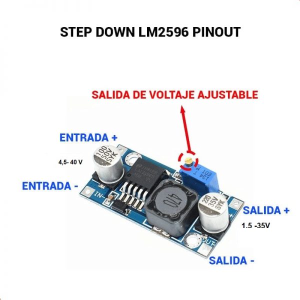 DC DC  LM2596 Reductor  3 A - Imagen 2
