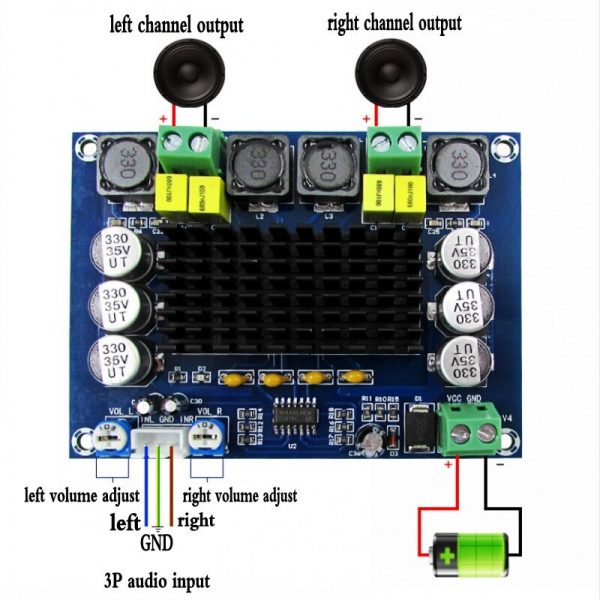 Tpa3116D2 Amplificador De Potencia Digital Stereo 120w XH-M543 - Imagen 2
